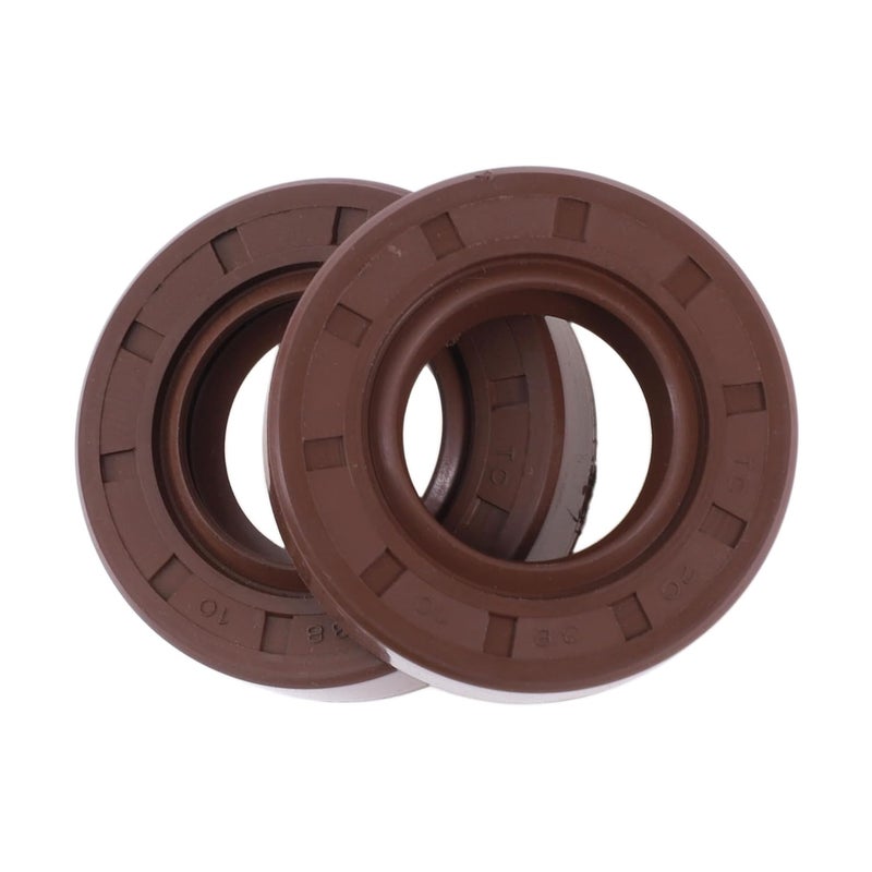 HEROFFIX Universal Oil Seal TC Seal Ring Rotary Shaft Seal 20x38x10mm High Pressure FKM Rubber Brown 2 Pcs - Image 1